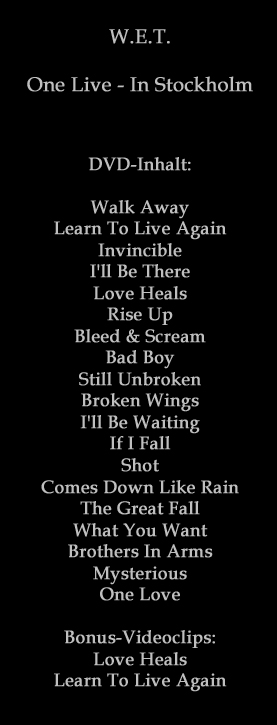 W.E.T.-One-Live-In-Stockholm-DVD-Inhalt